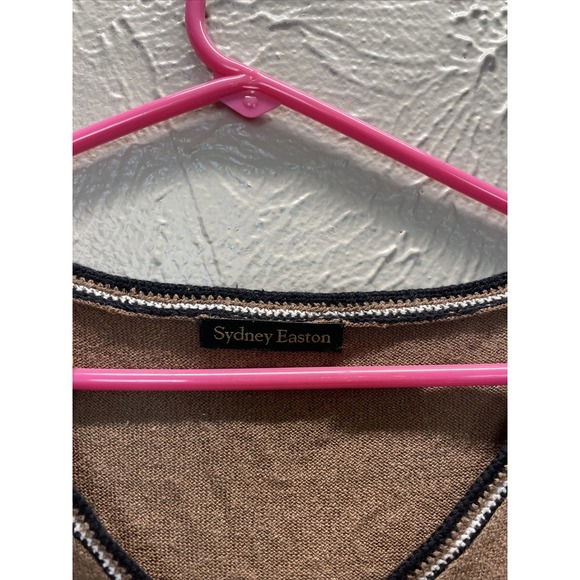 Sydney Easton Knit Top Womens Brown Short Sleeve Stretch Vintage Size Small? - Picture 4 of 7